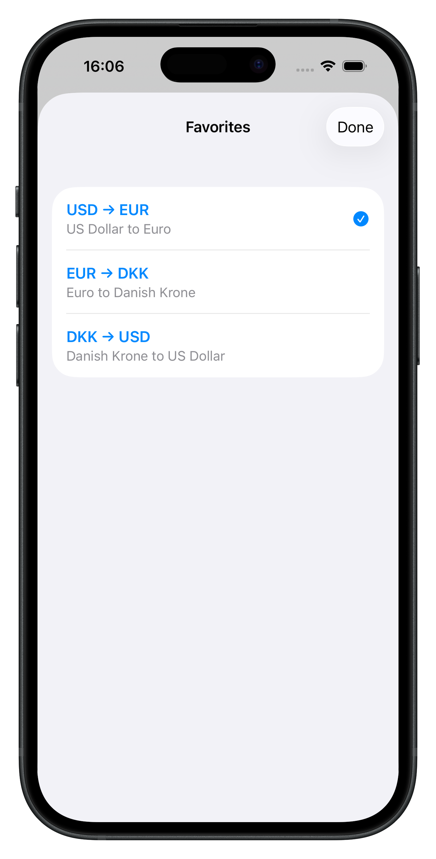 Favorites - Save your most-used currency pairs